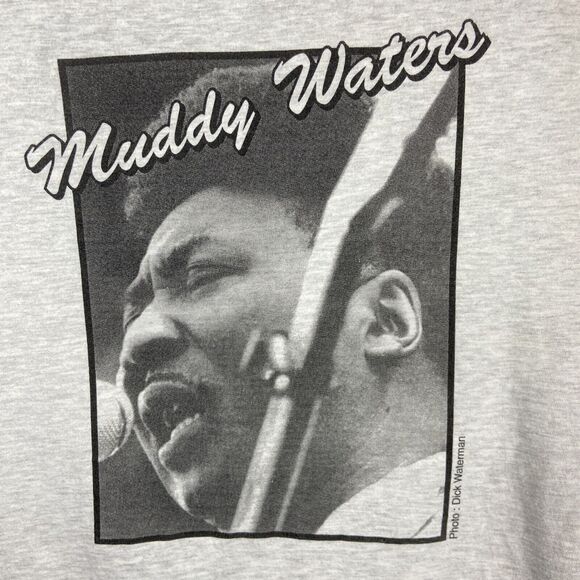 Vtg Muddy Waters Mojo T Shirt 90s Blues Singer Musician Gray Mens Sz M - Picture 3 of 6